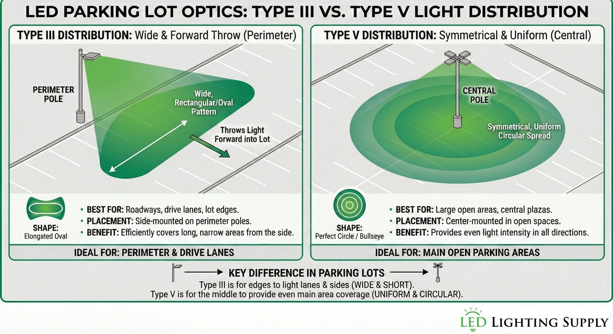 LED Shoebox Light Distribution Patterns