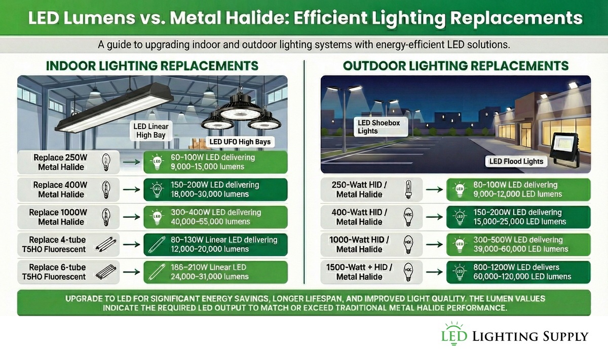Metal Halide to LED conversion chart